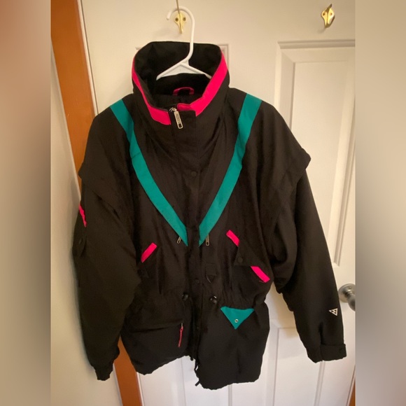 vintage 80s black ski jacket like new NWOT - Picture 3 of 7